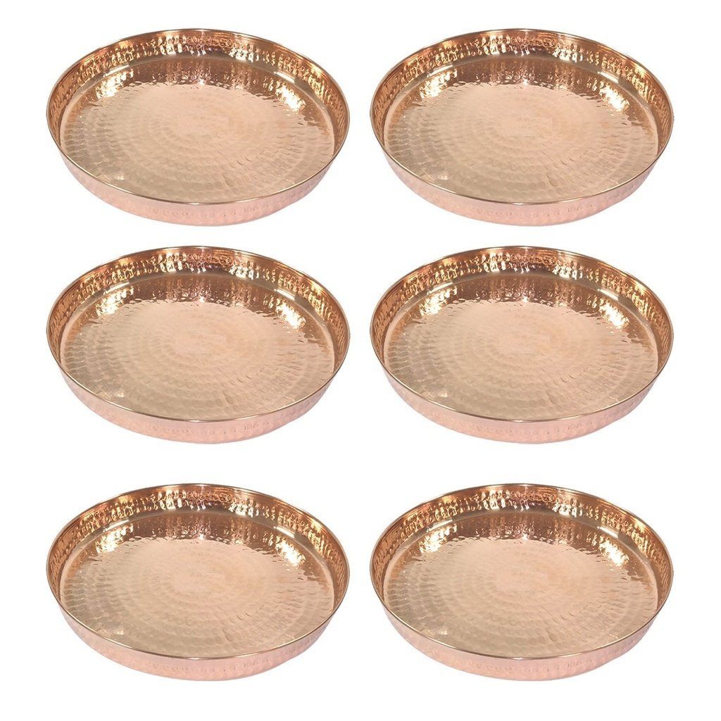 Buy Pure Copper Dinner Plate DIAMETER 12 INCH Traditional Kitchen