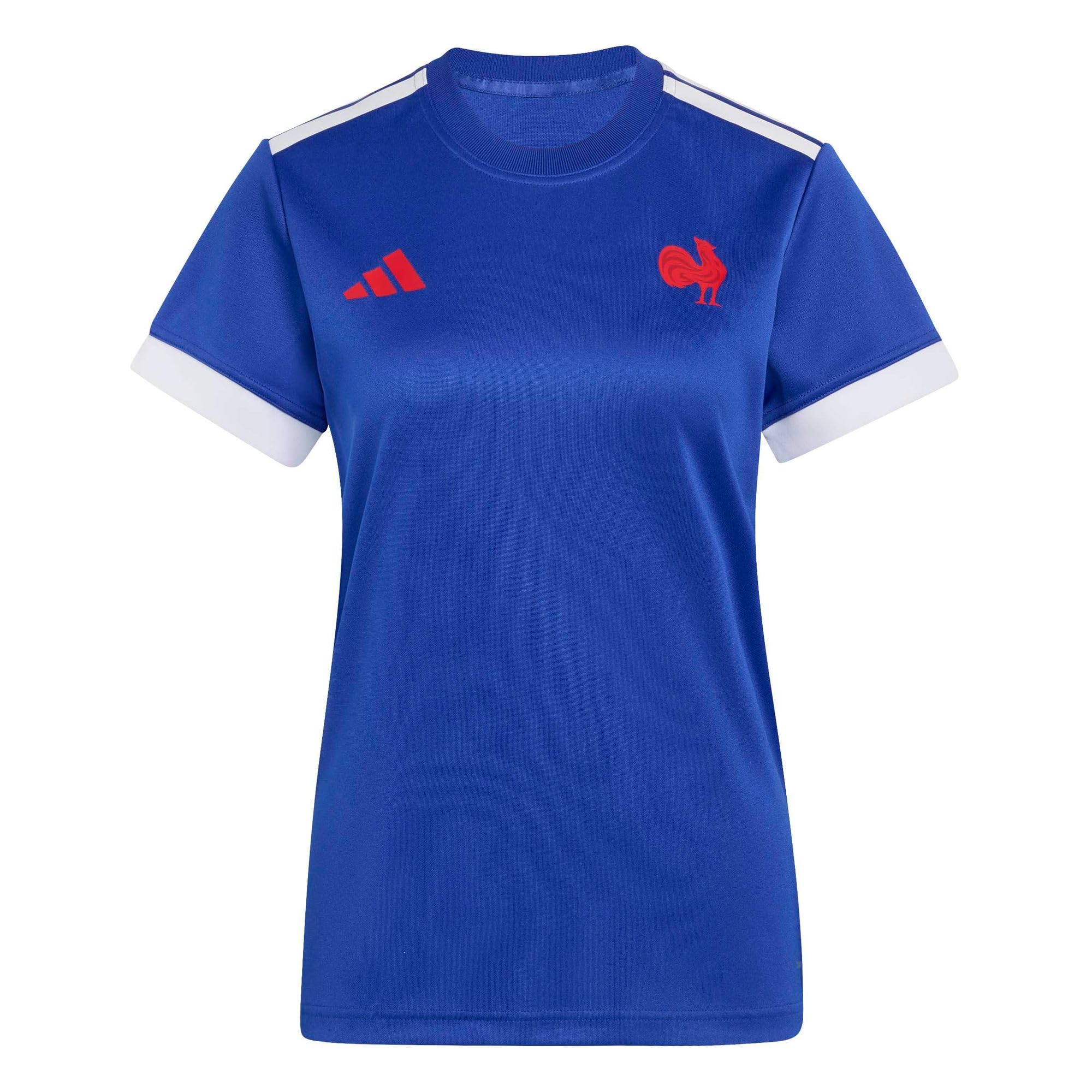 adidas Women's France Rugby Home Replica Supporter Women Shirt, semi Lucid Blue, XXS