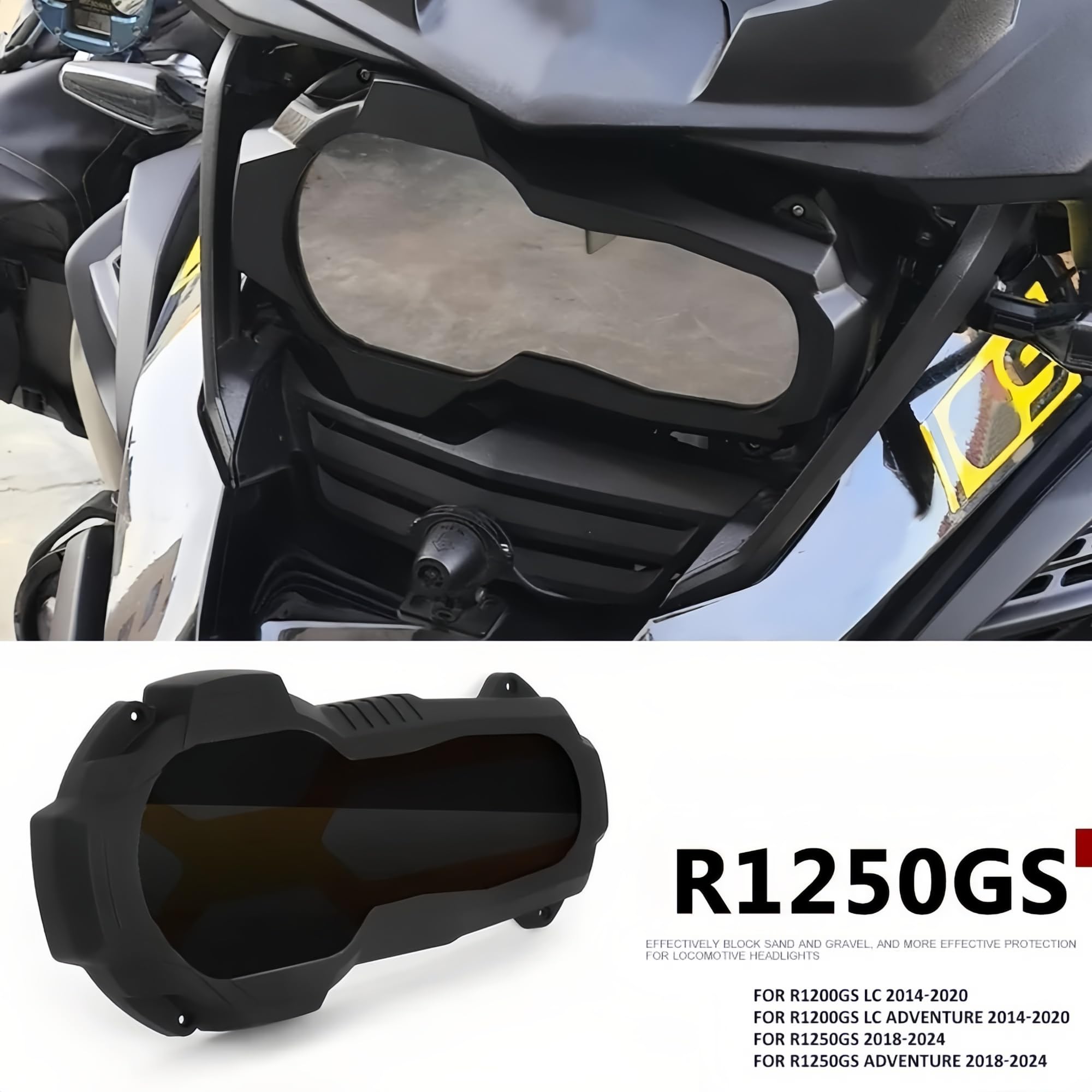 Adatto per BMW R1250GS Adventure/ R1250GS (2018-2024) Accessori per moto Protezione faro anteriore Copertura protettiva per faro anteriore per R1200GS LC Adventure (lenti riflettenti)