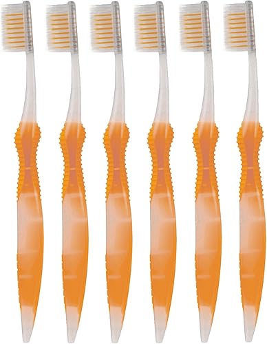 Sofresh Cepillo de dientes con hilo dental - Tamaño adulto | Tu elección de color | (6, naranja)