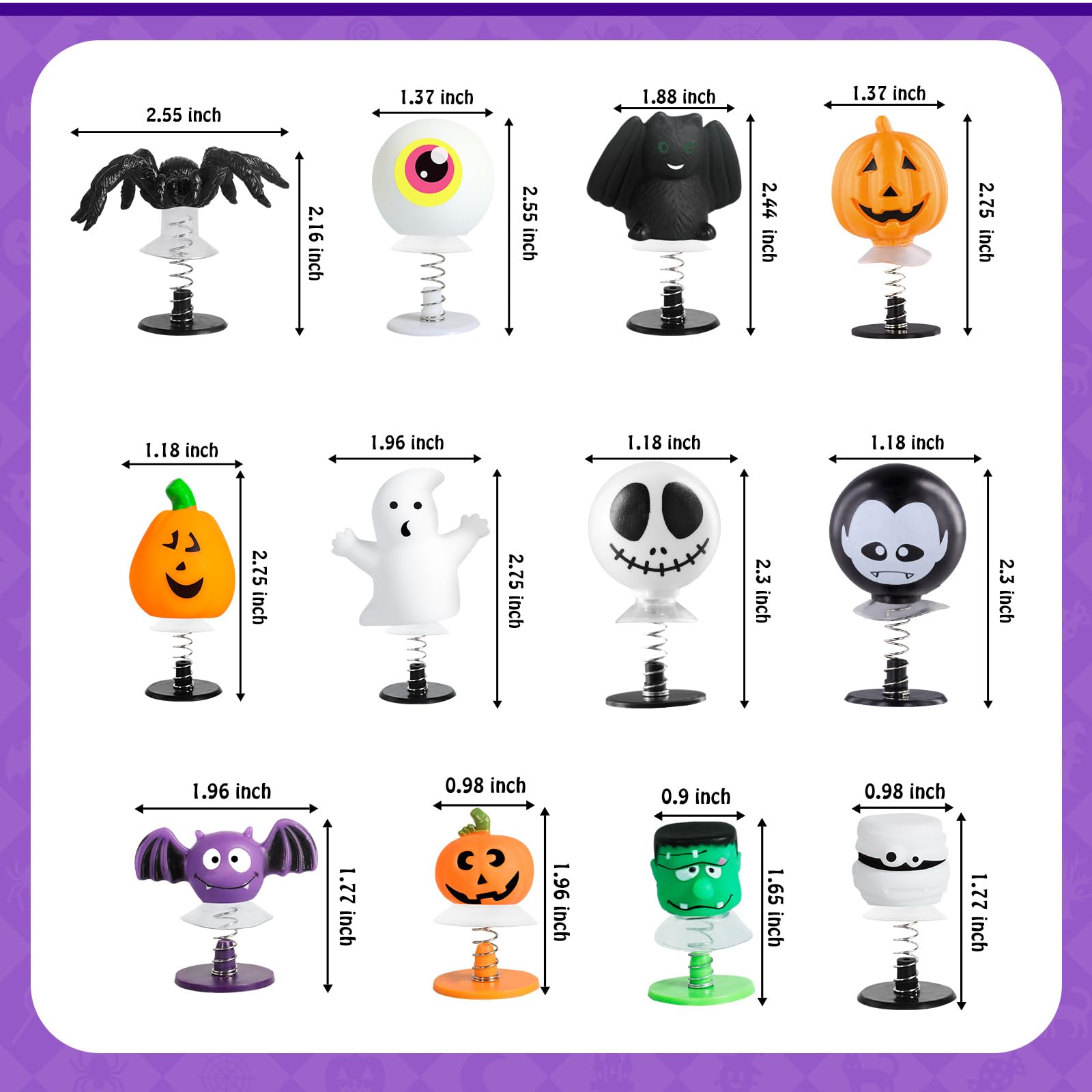16 Juguetes De Movimiento Saltarines De Halloween – Surtido De Fantasmas, Calabazas Y Vampiros, Ideal Para Fiestas, Bolsas De Chuches Y Regalos