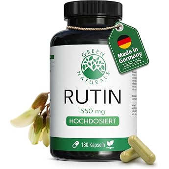 Green Naturals Premium Rutin   120 High Dosage Capsules of 450 mg Made In Germany   100% Vegan & No Additives   Stock For 4 Months Bonus Veins Guide eBook