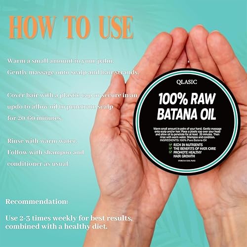 Miniatura 3 de QLASIC Aceite de batana crudo para el crecimiento del cabello, fácil aplicación para hidratación y crecimiento intensivos, 100% puro, nutre y