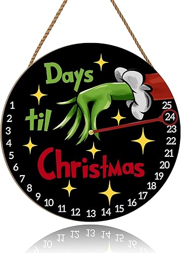 Decoraciones de Navidad, letrero de bienvenida, calendario de Adviento de cuenta regresiva de Navidad, calendario de cuenta regresiva reutilizable