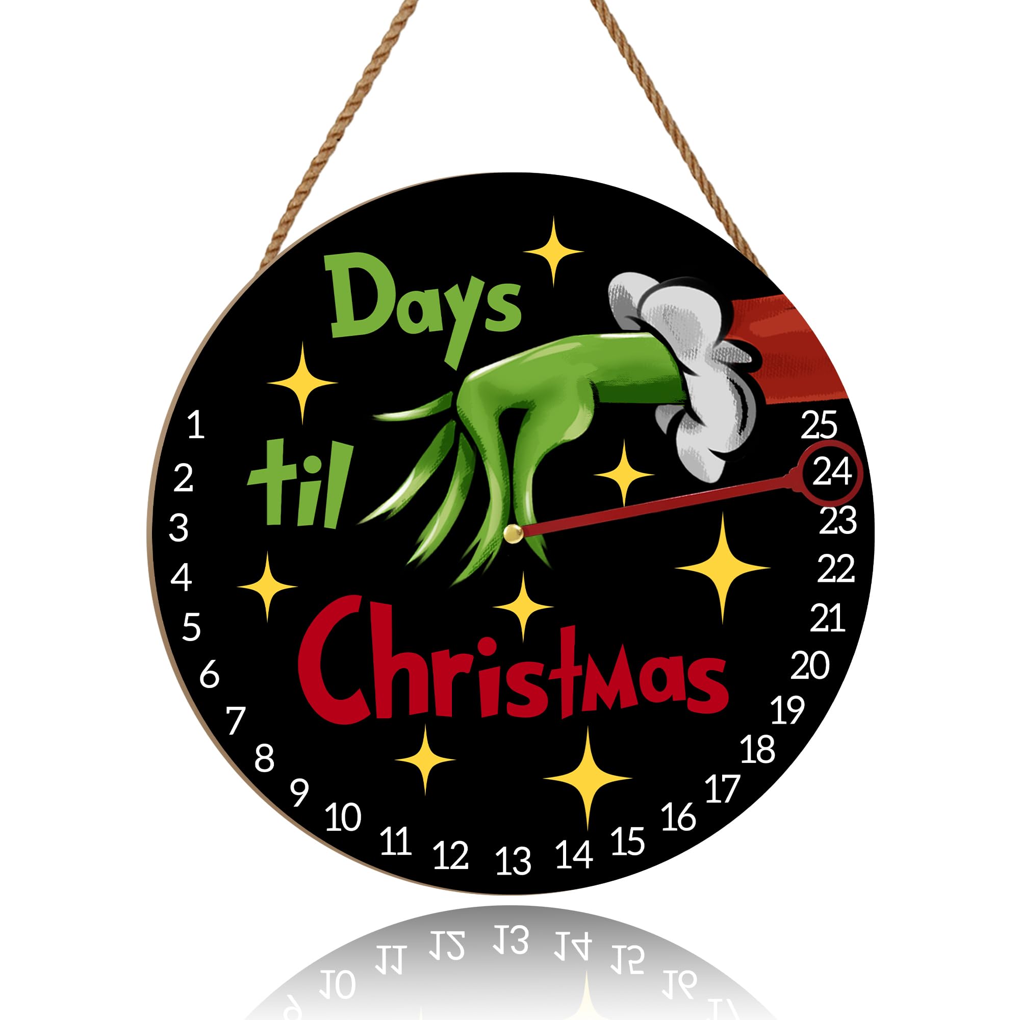 Christmas Decorations Welcome Sign Christmas Countdown Advent Calendar Wooden Decorative Reusable Countdown Calendar for Xmas Winter Home Wall Indoor Outdoor Decor 12 Inch