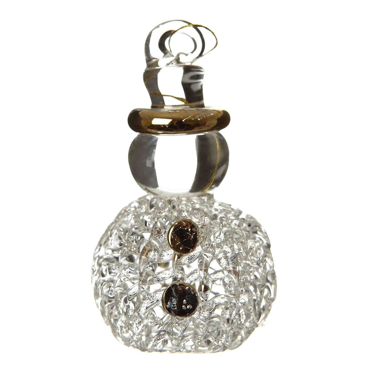 Glass Snowman Christmas Tree Decoration (5cm)