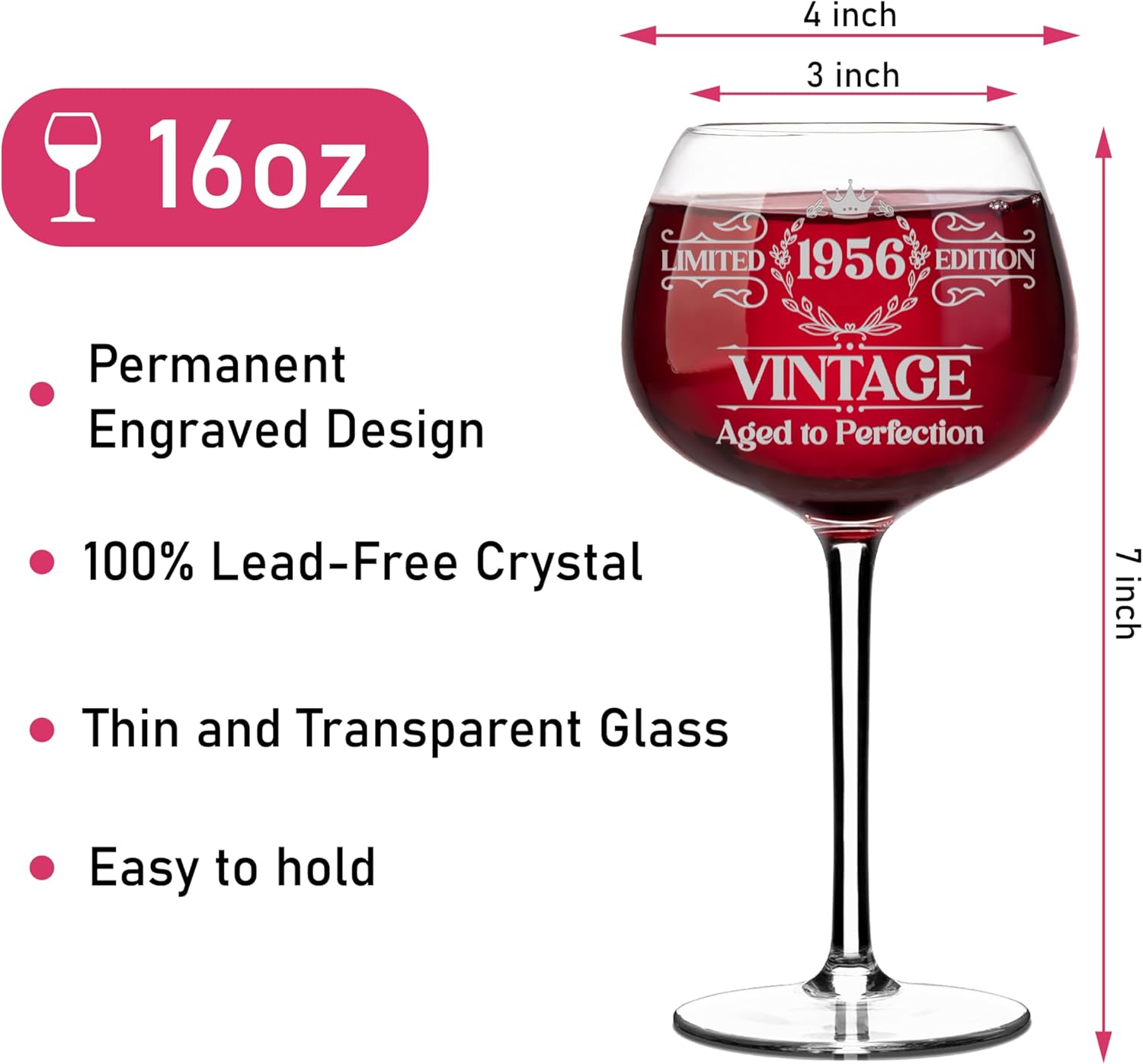Engraved 70th Wine Glass 16 Oz, 70th Birthday Gifts For Women, 70 Birthday Decorations, Funny 70 Bday Gifts Idea For Her, Ladies, Sister, Mom, Grandma - Turning Seventy Present - Image 5