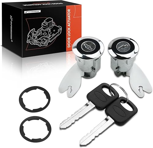 A-Premium Juego de llaves y cilindros para cerradura de puerta compatible con Ford F-150/F-250/F-350 Ranger Explorer Bronco Crown Victoria Tempo