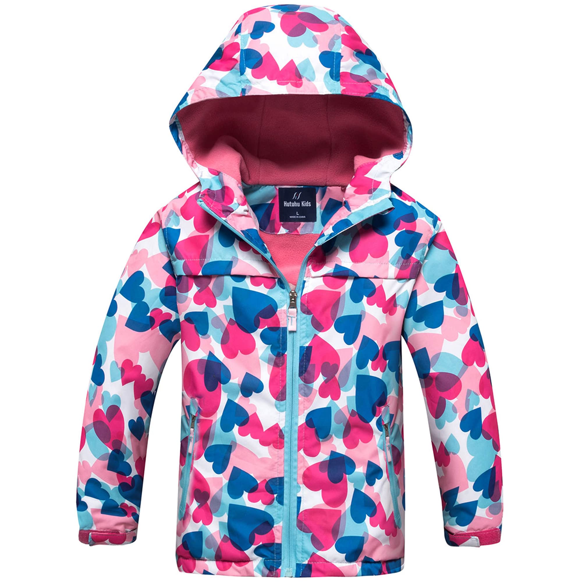 Blouson Imperméable Filles, Veste de Pluie pour Enfants Manteaux Imperméables à Capuche Coupe Vent Veste de Pluie Légère Imprimée Printemps Automne 3-10 Ans