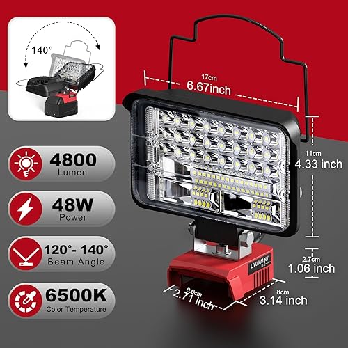 Miniatura 7 de Mini motosierra inalámbrica para batería Milwaukee m18 Luz de trabajo LED inalámbrica para Milwaukee M18 Light