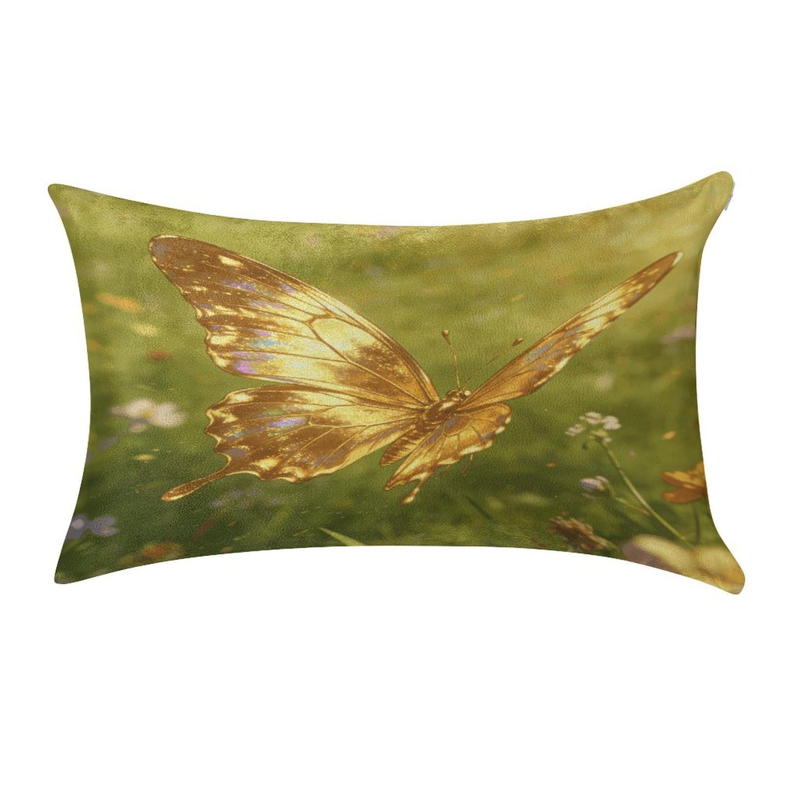Fodpand Style Golden Butterfly Pillowcase,Elegant Designed Home Decor,Velvet Pillowcase,Soft And Cozy,Pillow Case Cover With Hidden Zipper For Bedroom, Sofa, Couch