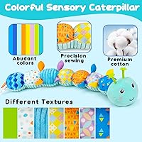 Vista 4 de Juguetes de Tiempo Boca Abajo para Bebés de 0-6 Meses Peluche Musical de Animal de Oruga para Infantes de 6-12 Meses Juguete Sensorial de Dentición