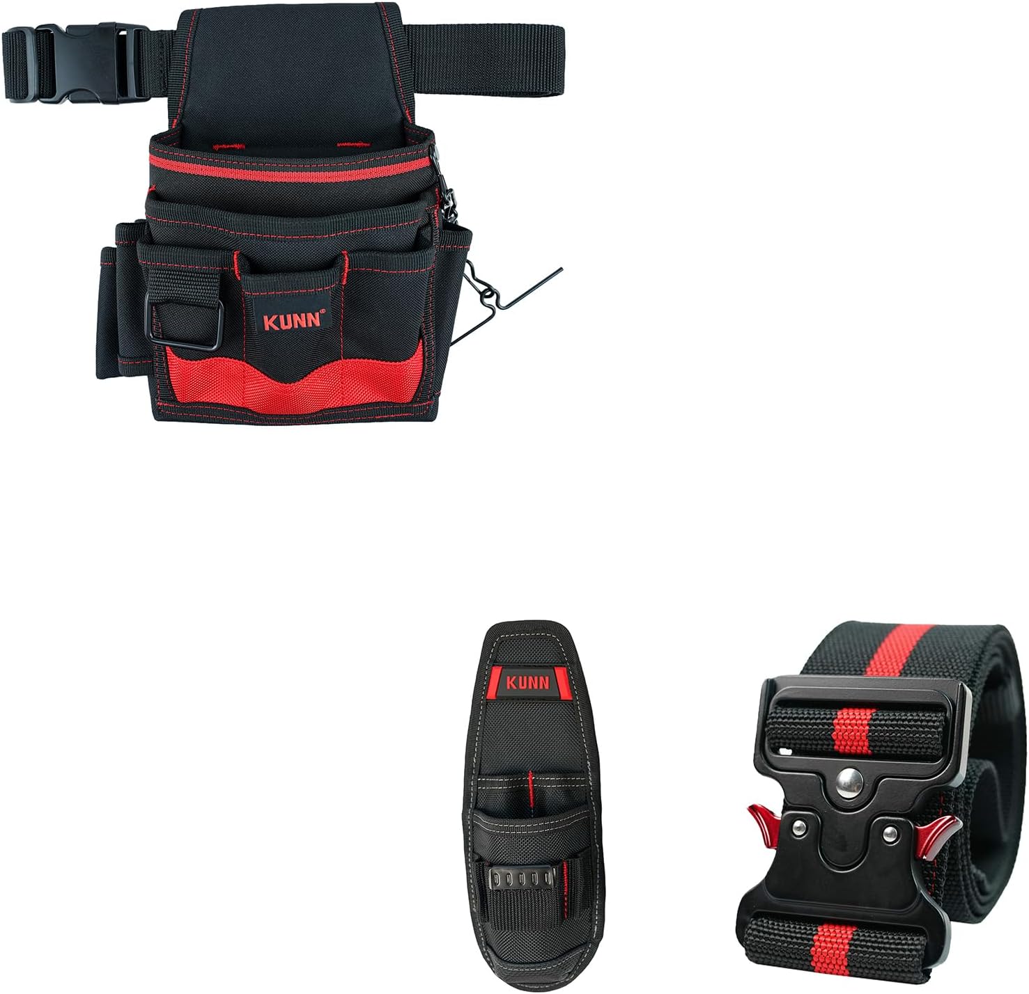 Electrician Tool Pouch & 2 Inch Mens Work Belt & Construction Tool Holder