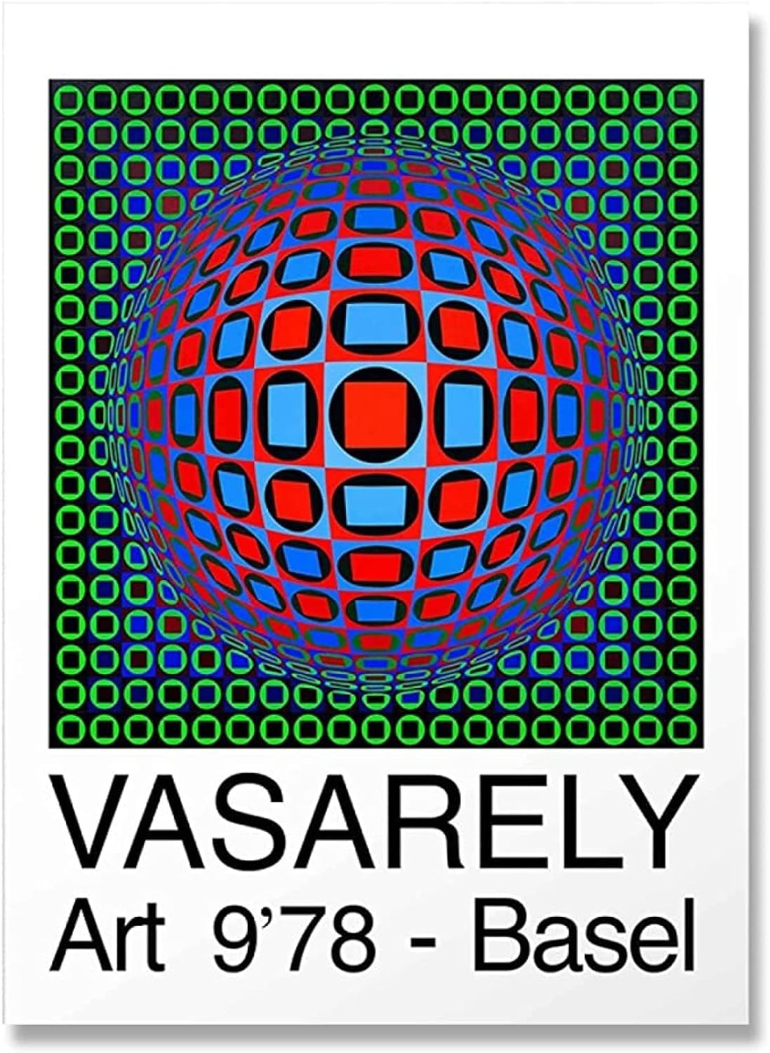 LATAFA Affiche Sur Toile Victor Vasarely 40x60cm X2 - Art Optique Abstrait Sans Cadre, Décoration Murale Moderne