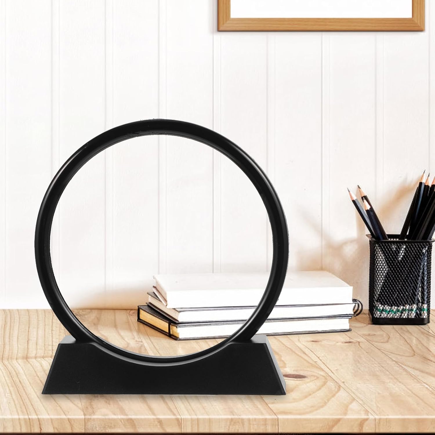 Mikikit DIY Moving Sand Art Material Kit for Adults 7-Inch Round Black Frame 17X20Cm Flowing Sand Desktop Decoration Relaxing Office and Home Craft Set