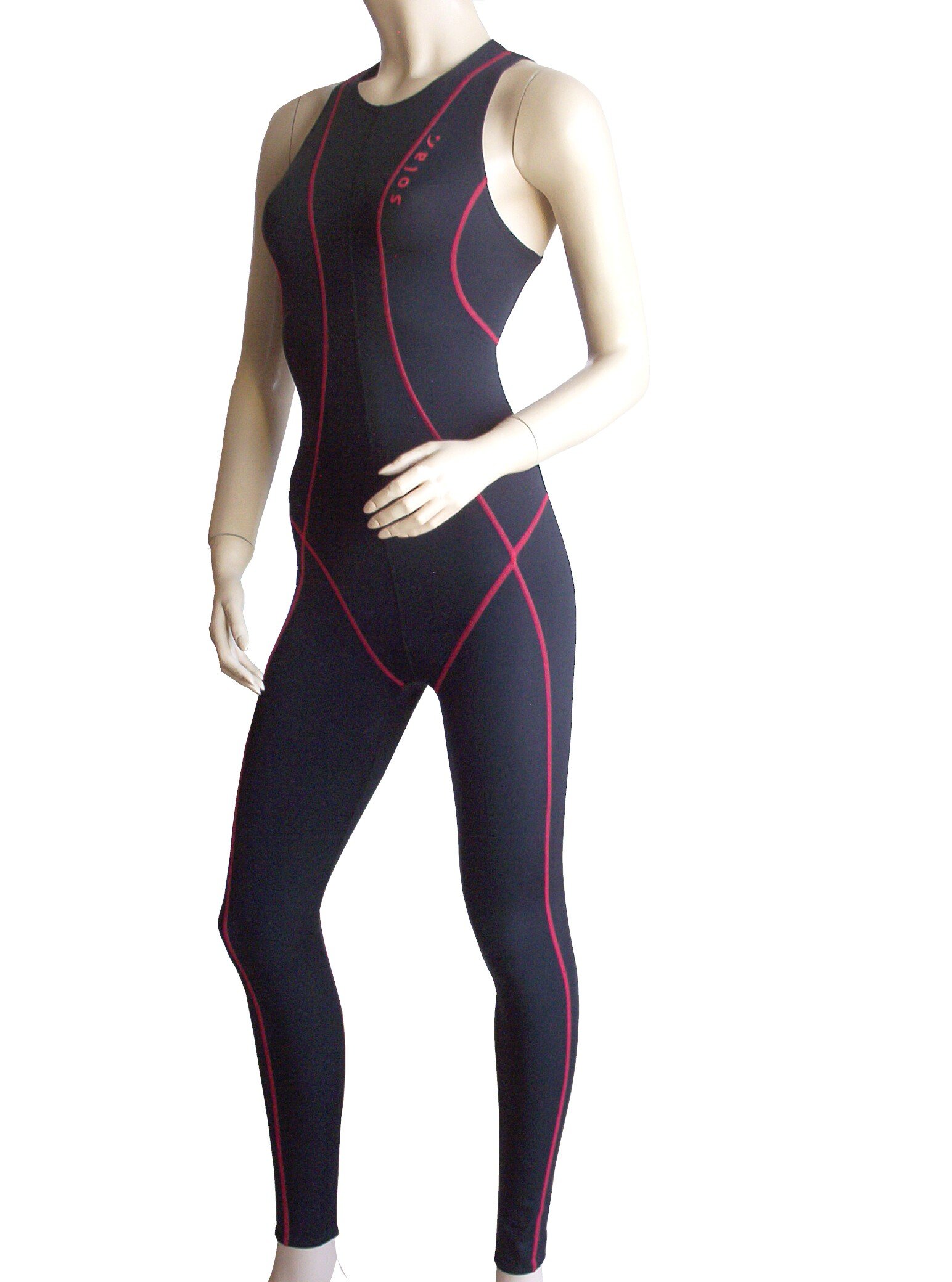 Solar Schwimmanzug Legsuit Overall Dry Weave schwarz/rot
