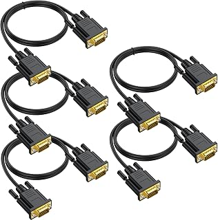 VGA Cable 3FT 5-Pack,Gold-Plated Monitor Computer VGA,1080P@60Hz,CL3 Rated