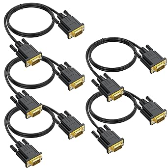 VGA Cable 3FT 5-Pack,Gold-Plated Monitor Computer VGA,1080P@60Hz,CL3 Rated