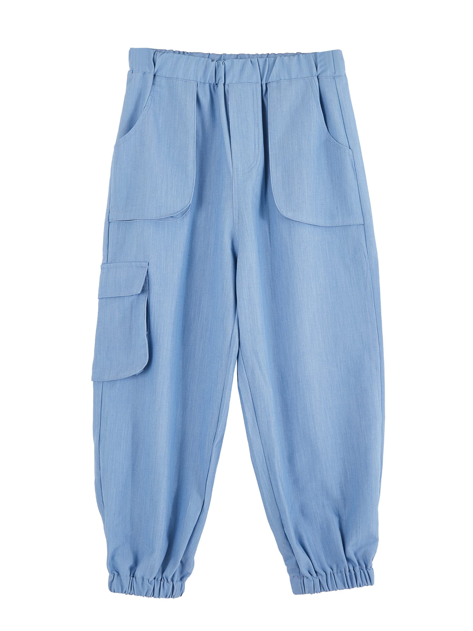 Boys Cargo Jogger Pants Elastic Waist Casual Pull On Jogging Trousers Bottom for Kids 5-14 Years