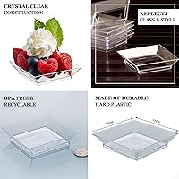 Vista 3 de Efavormart - Paquete de 50 platos de plástico cuadrados transparentes y elegantes de 4 pulgadas, platos de postre desechables