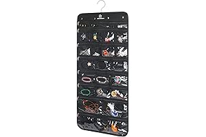 Freegrace Zippered 50 Pocket Hanging Jewelry Organizer