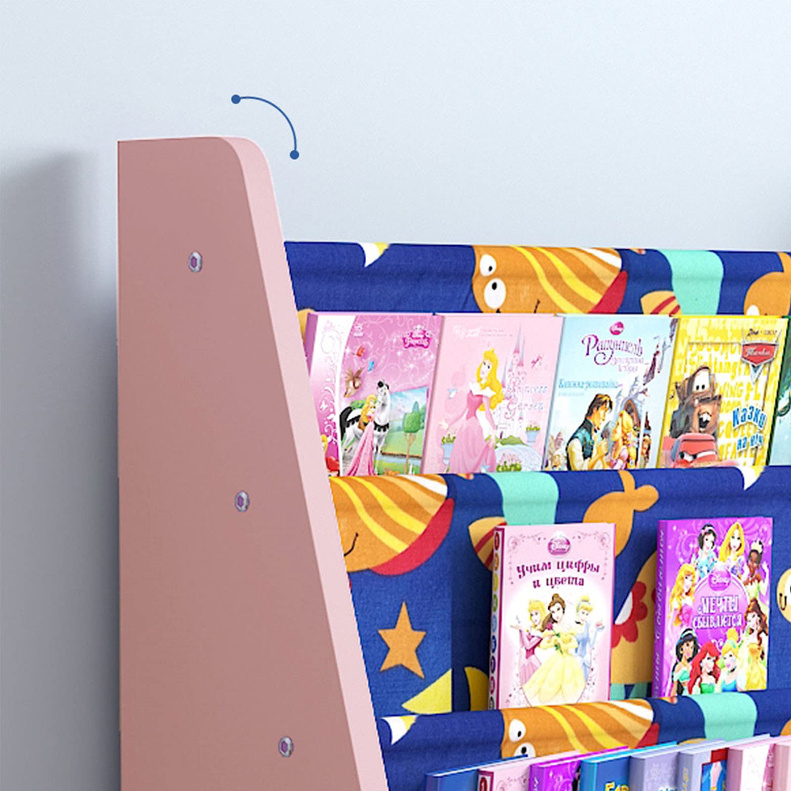 Boekenplank Voor Kinderen, Kinderkamerplank, Met 5 Niveaus Speelgoedorganizer Met Kantelbeveiliging Voor Kinderkamers Speelkamers Scholen Kleuterscholen 628 X 28 X 72 Cm Wit Roze Gkr