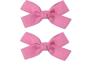Adorable 2pcs White Hair Bow Clips for Baby-Girls - Boutique Barrettes for...