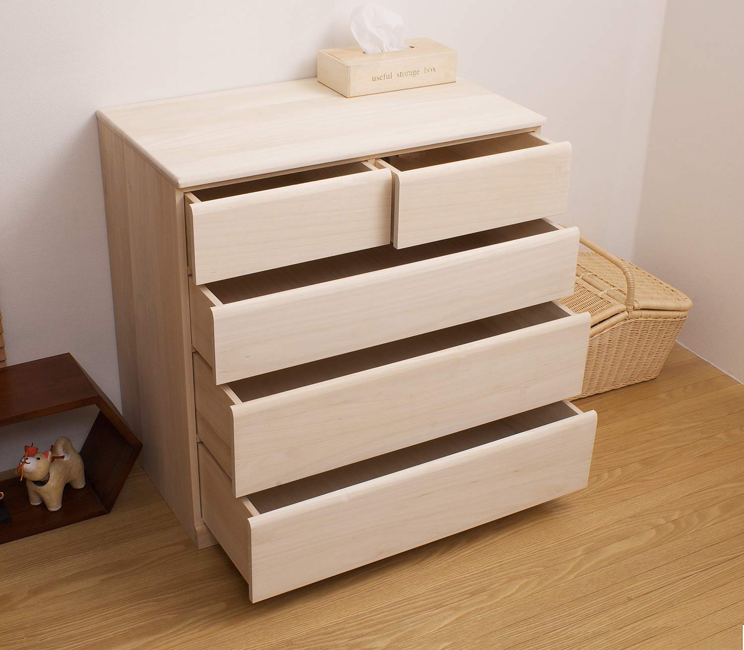[超美品] タンス ケース内4面桐？ 縦×横×奥行 1400mm×900mm×450mm Amazon｜桐クローゼット 幅76cm 4段 HI-0019｜チェスト・タンス