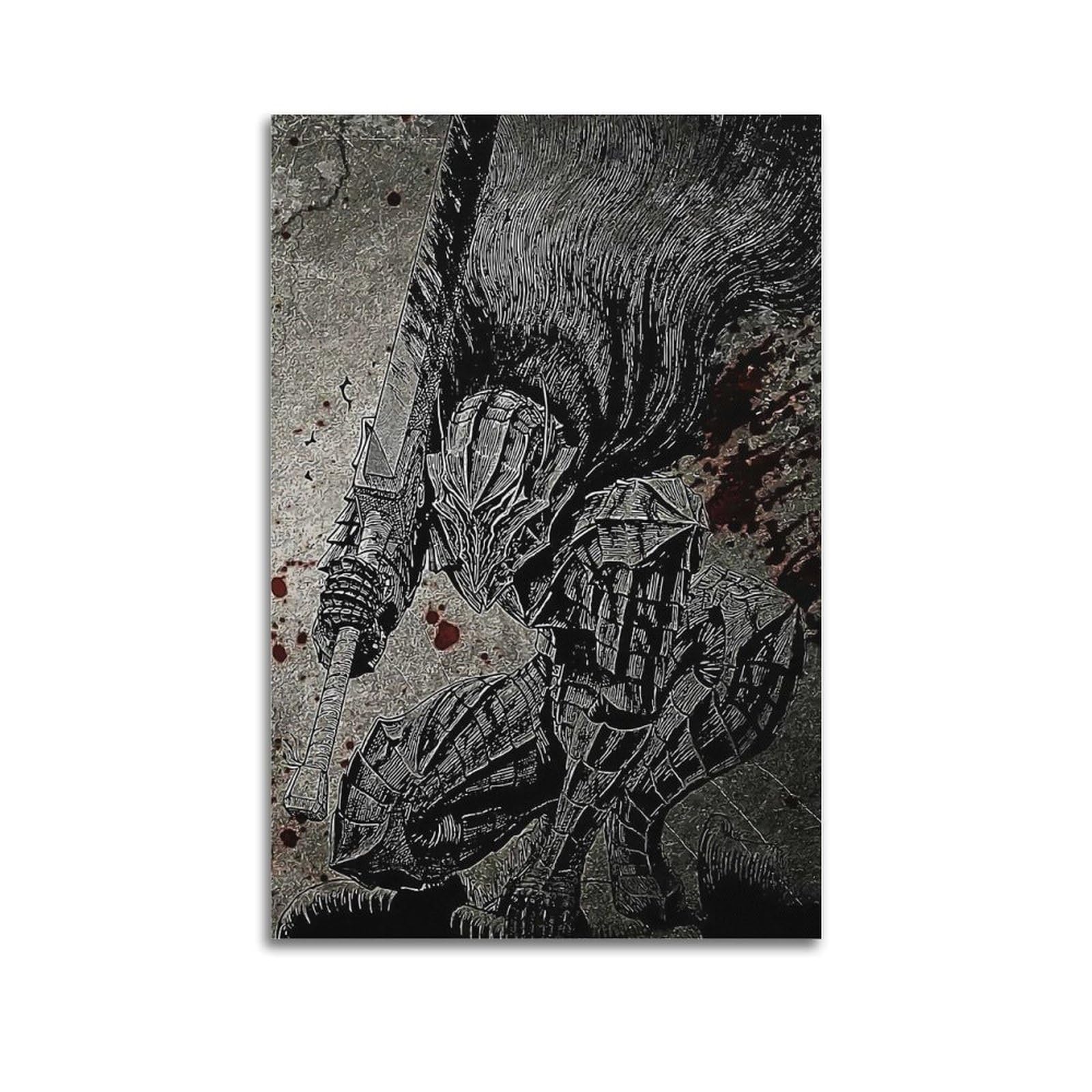 SUDANGDIANZI Anime Berserk Poster Canvas Poster And Wall Art Modern Family Bedroom Gym Office Decor Gift 24x36inch(60x90cm) Unframe-style