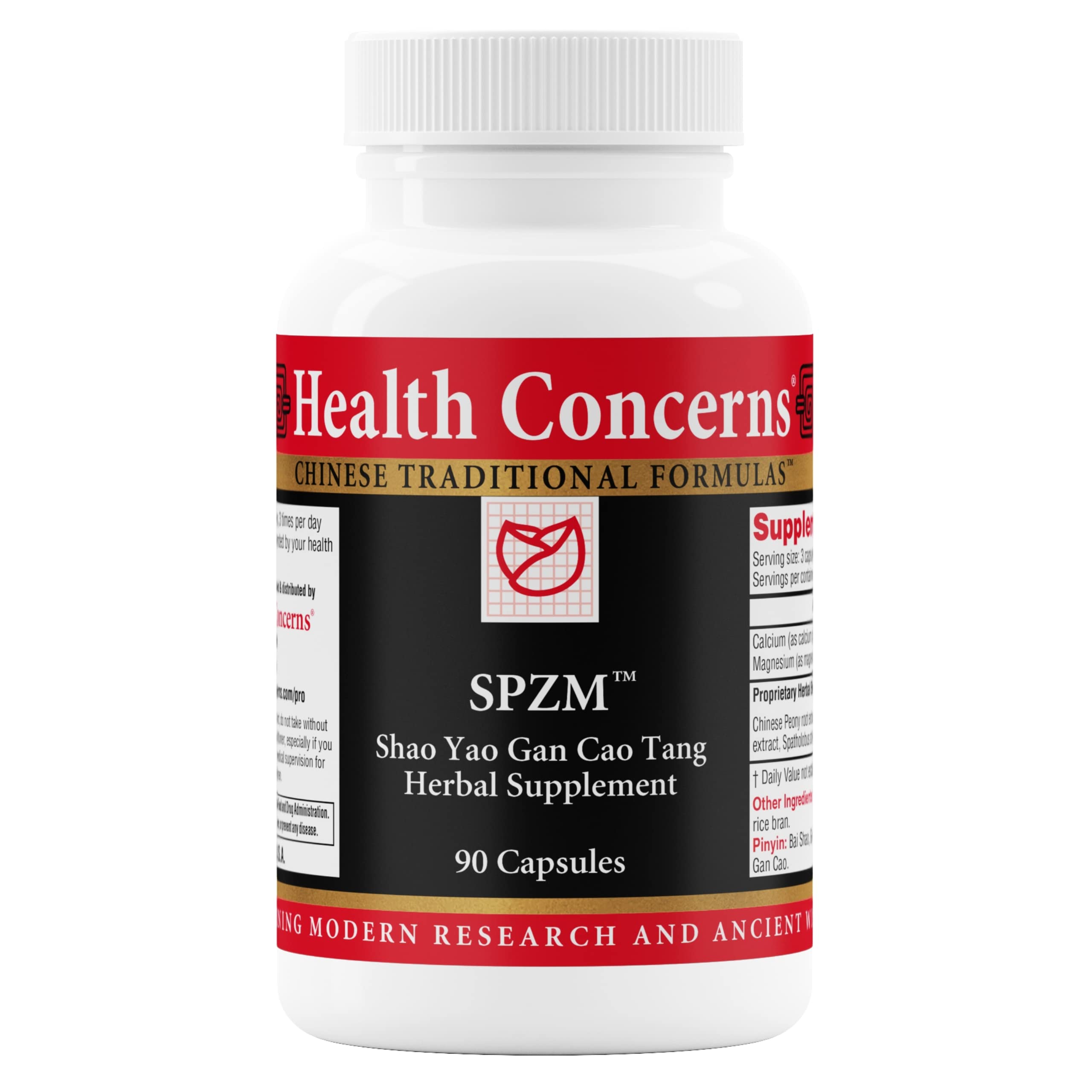 Health Concerns SPZM – Herbal Muscle Cramp Relief & Upper Body Spasm Support – Trigeminial & Intercostal Neuralgia Aid – Blood Circulation & Nerve Comfort – Chinese Herbal Formula – 90 Capsules