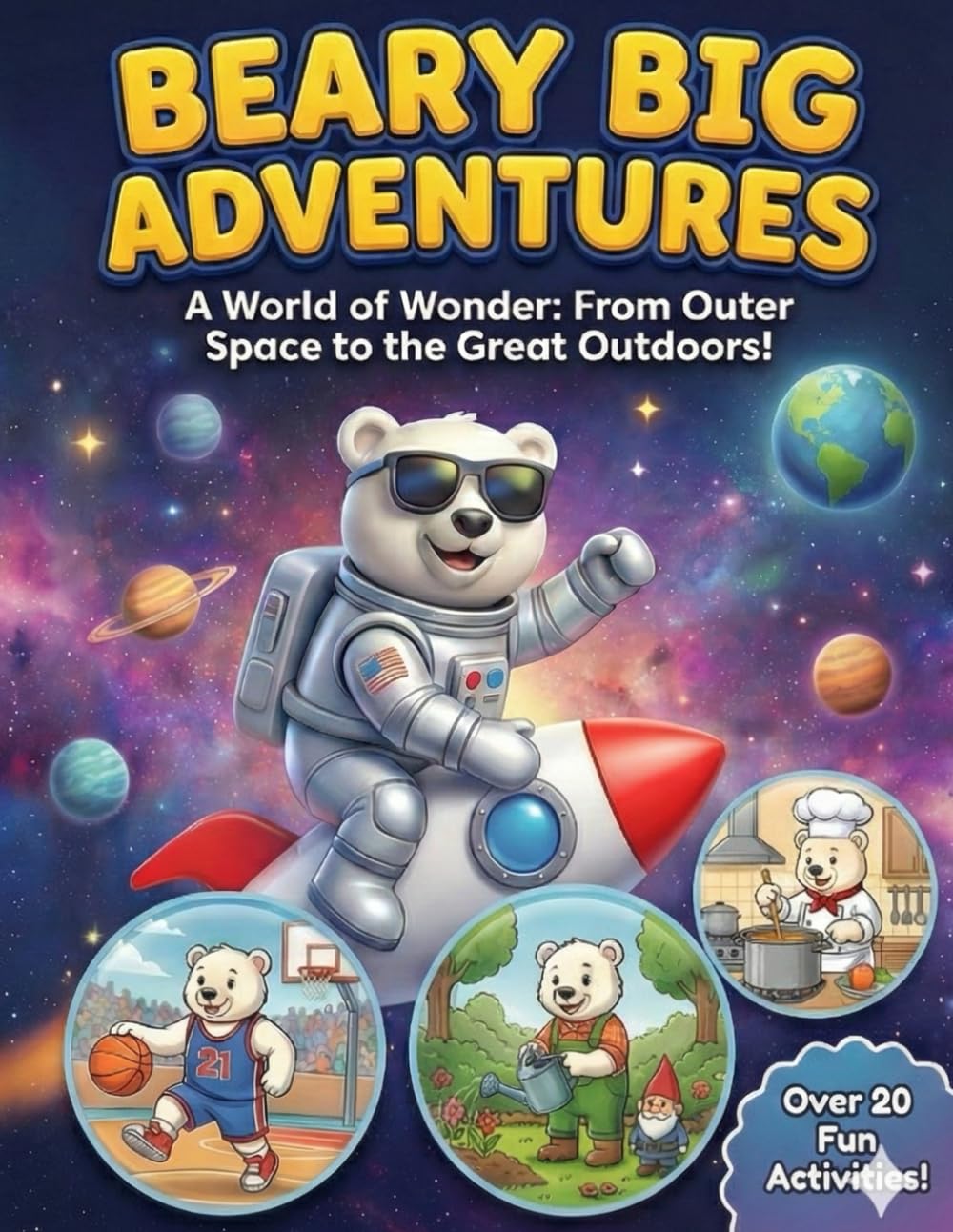 Beary Big Adventures: A Fun Coloring Book for All Ages: Cute Animal Coloring Book for All Ages – Fun Space, Outdoors, and Career Themed Coloring Pages for Relaxing Coloring
