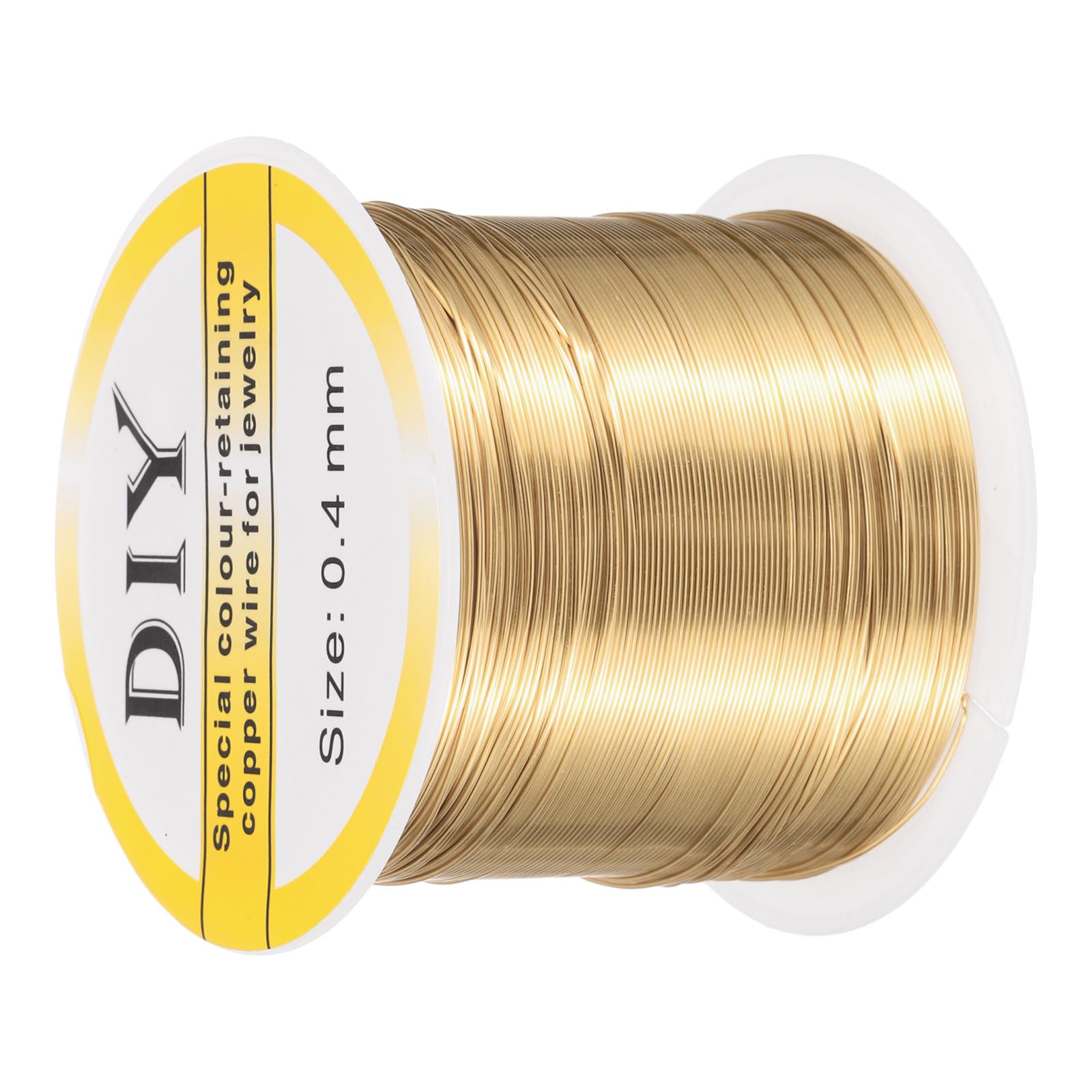 sourcing map 0.4mm/26 Gauge Copper Wire for Jewelry Making, 1 Roll Craft Tarnish Resistant Beading Wire for Jewelry Making Supplies DIY (Bright Gold)-100m