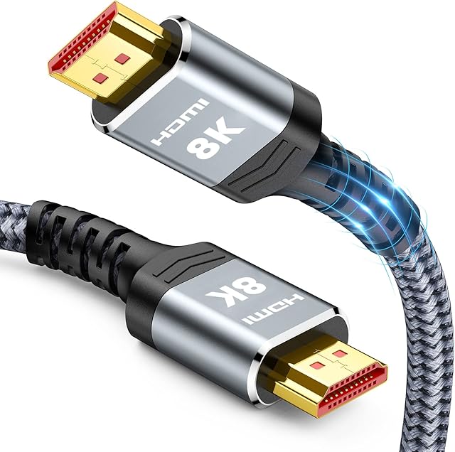 Snowkids HDMI cable 10m, 8K hdmi cable 8K 2.1 cable, 8K@60Hz hdmi, 4K@120Hz, eARC HDR10 4:4:4| 21:9, HDCP 2.2/2.3 Dolby, 3D, VRR, Ethernet, Compatible with Latest game console/Roku TV/HDTV/Blu-ray
