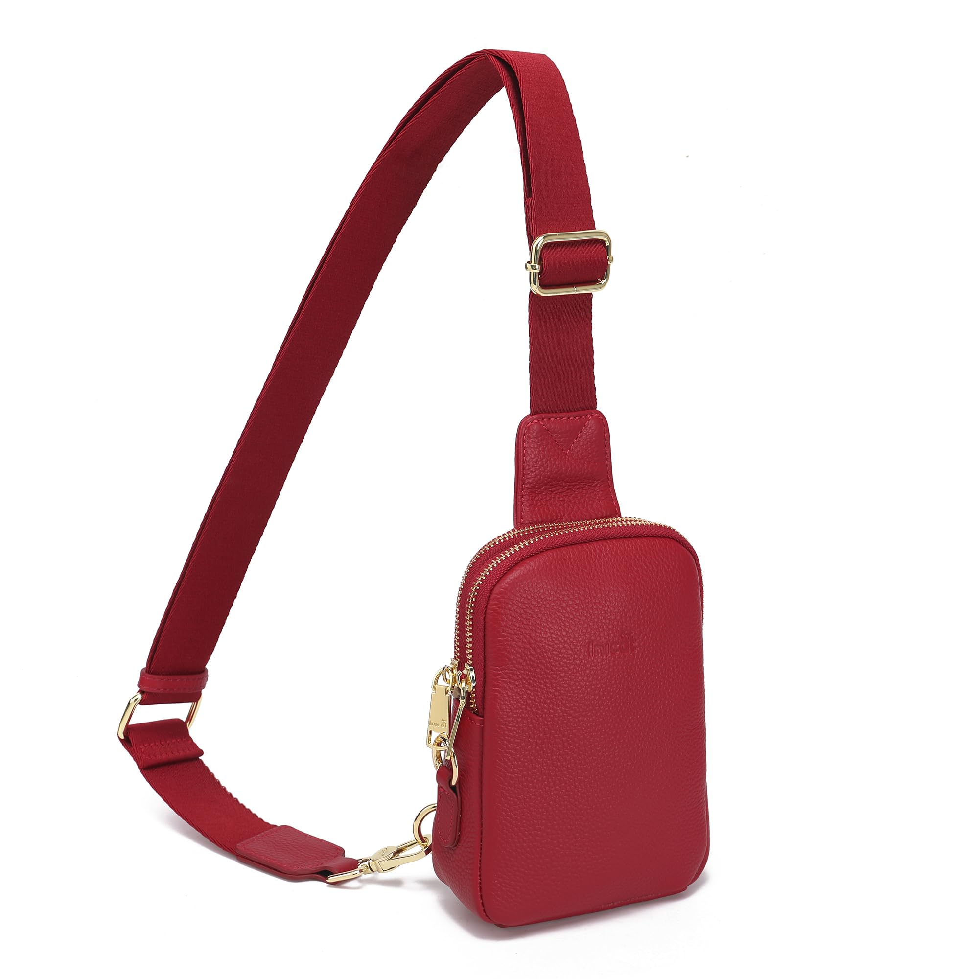 INICATTravel Small Sling Bag Leather Crossbody Bags for Women Fanny Packs Cross Body Bag for Woman Cross Body Purses