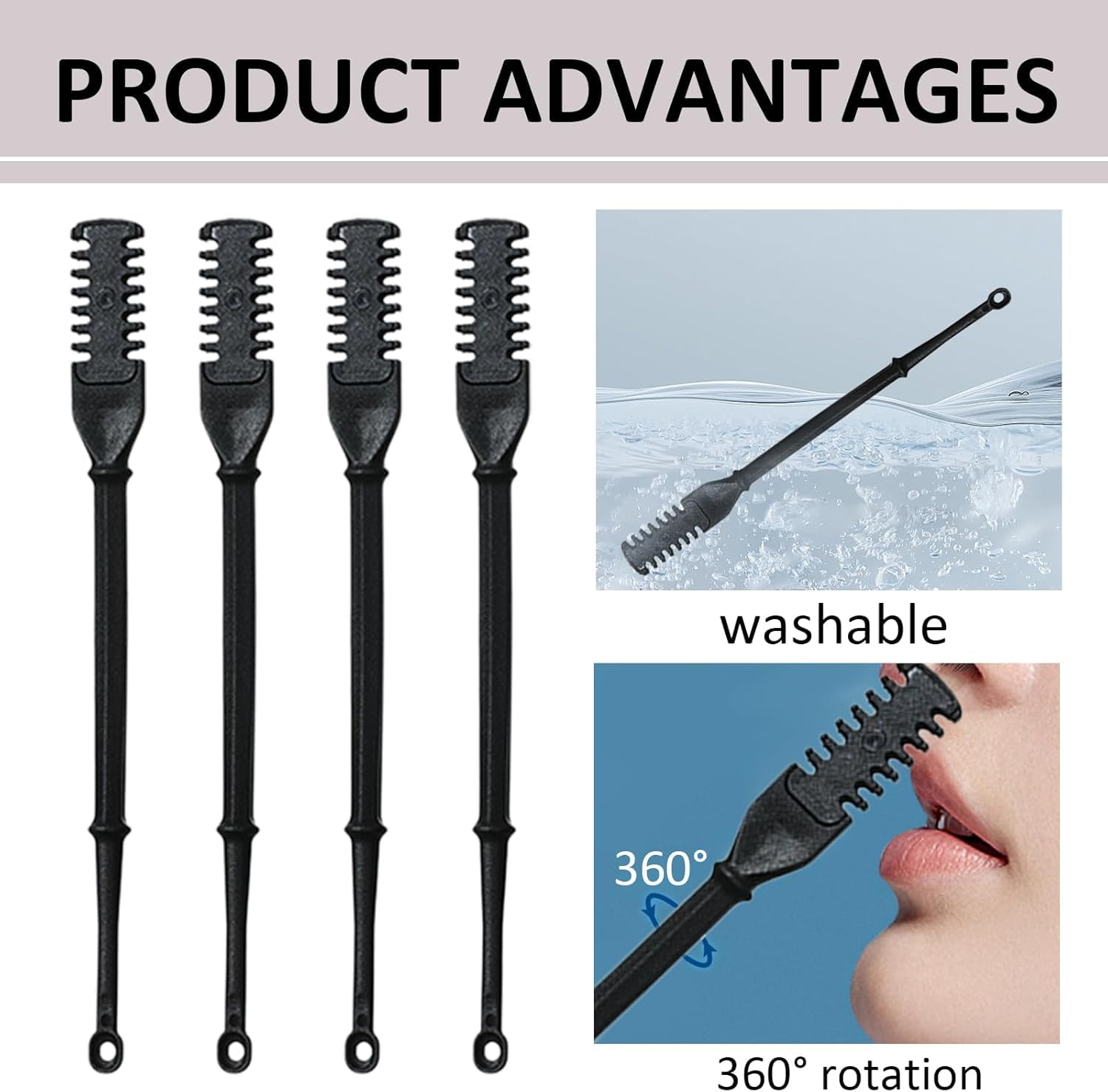 4Pcs Black Multifunction Manual Nose Hair Trimmer 360 Degree Rotating Nasal Hair Cutter Nose Hair Plucker Ear Pickers Gifts Facial Trimmers Trimmers - Image 4