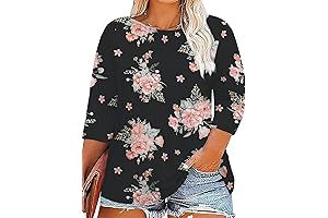 Womens Plus Size 3/4 Sleeve Tops: Flattering Fit for Every Occasion