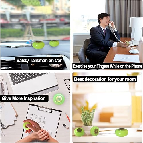 Miniatura 3 de Zhaocaijinbao EDC El Fidget Spinner es el mejor alivio del estrés y trae buena suerte (verde luminoso)