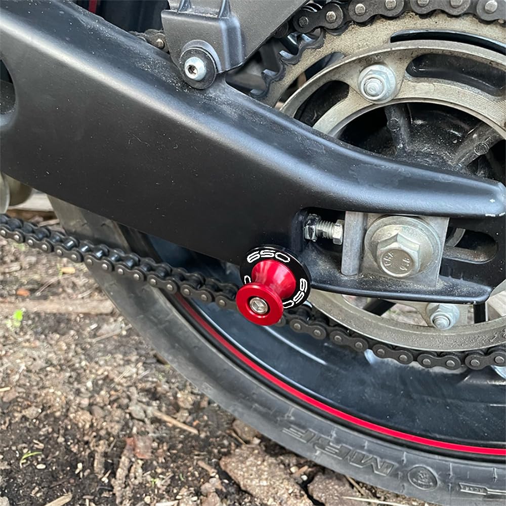 Brazos oscilantes M8 para Z650 Z Ninja 650 2025 2024 2017-2023 Versy650 Basculante de Deslizadores Tornillos del Soporte Diábolos Accesorios,carretes M8,Adaptador de oscilantes (Rojo)