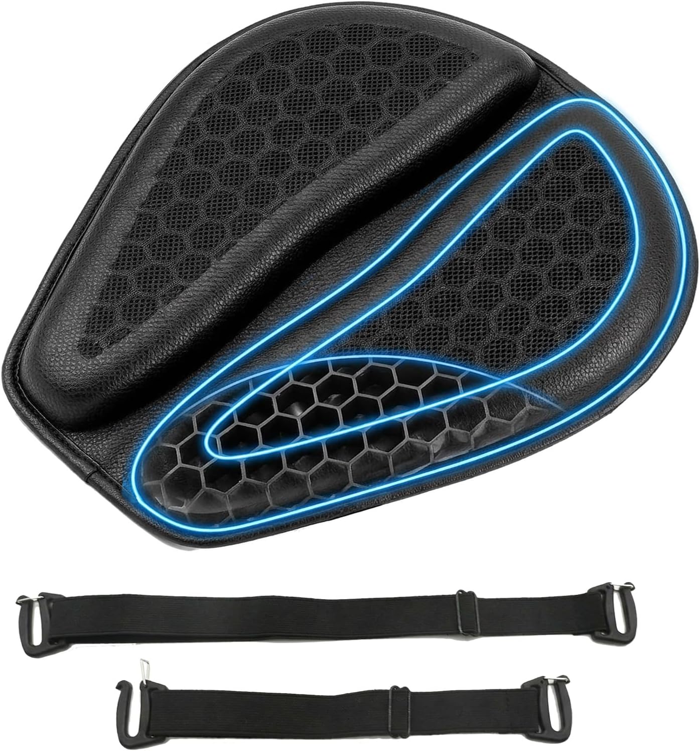 Motorcycle Seat Cushion 3D Honeycomb Motorcycle Gel Seat Cushion Petal Shape Design - Not Stuffy, Protecting Sensitive Areas, Stay Cool and Comfortable for Long Ride