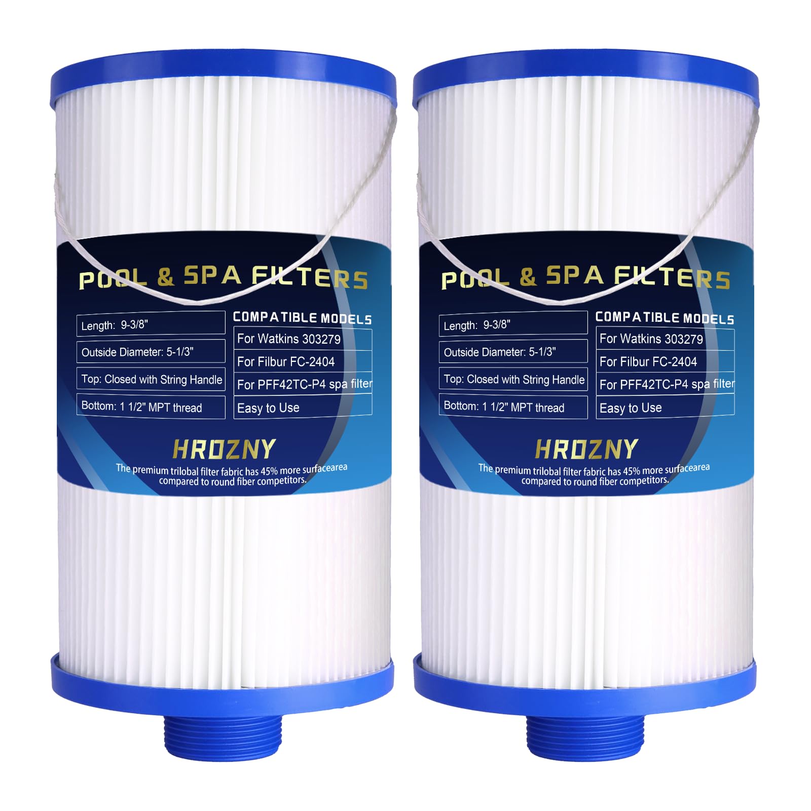 Hot Tub Filter FC-2402,Spa Filter Replaces Watkins 303279,5CH-37,PFF42TC-P4,78460 for Lifesmart,for AquaTerra,for Fantasy,for Freeflow,for Simplicity,for Bermuda, for Aspire,for Azure (Blue-2PCS)