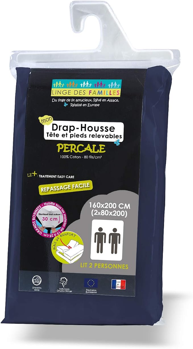 Linge Des Familles - Protège Matelas Lit Articulé TPR 2x80x200 Cm - Doux Et Absorbant - Molleton