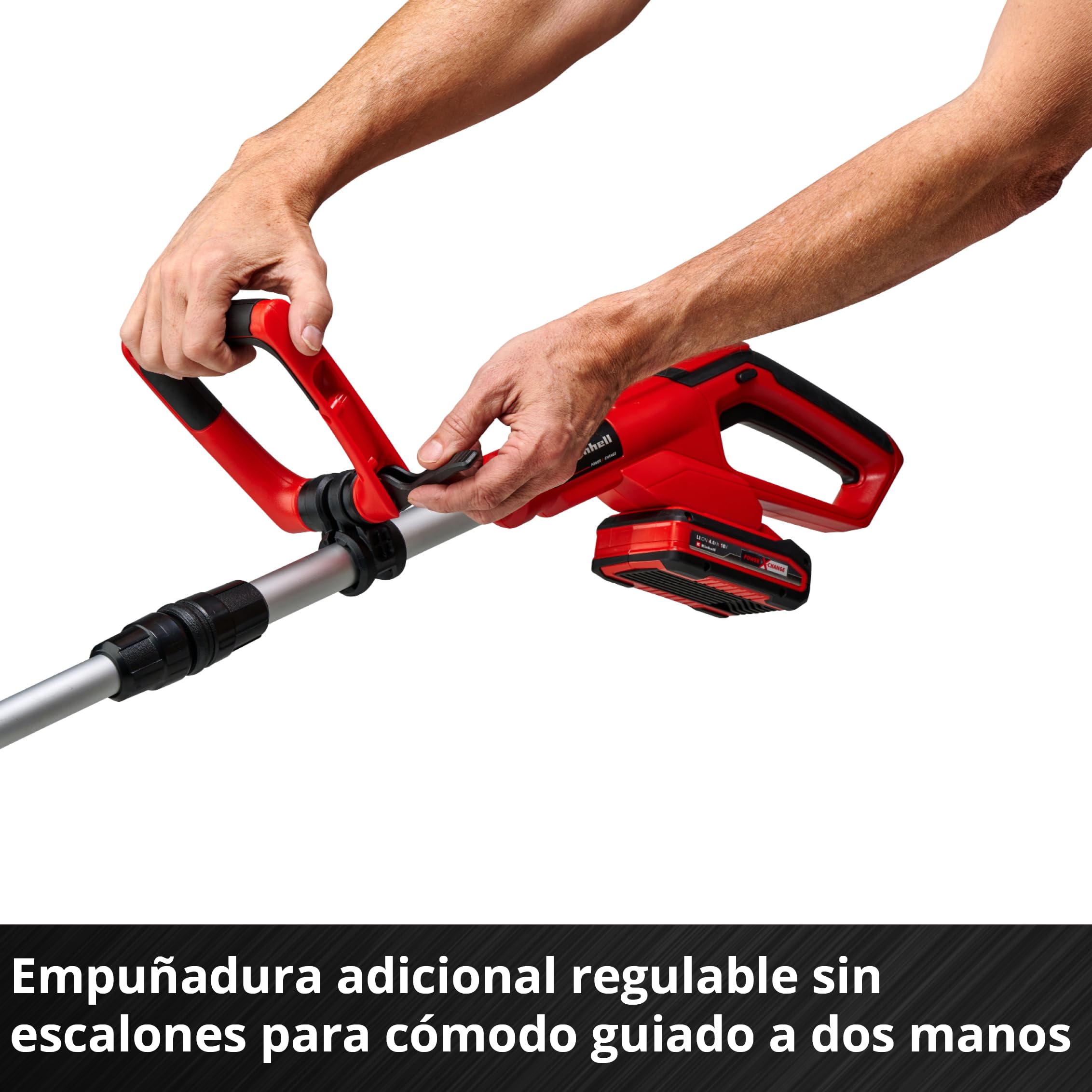 Einhell Recortadora de césped con batería GE-CT 18/28 Li-Solo Power X-Change (Iones de Litio, 18 V, 28 cm de Anchura de Corte, Hilo, Cabezal Motor Giratorio e inclinable, sin batería ni Cargador)