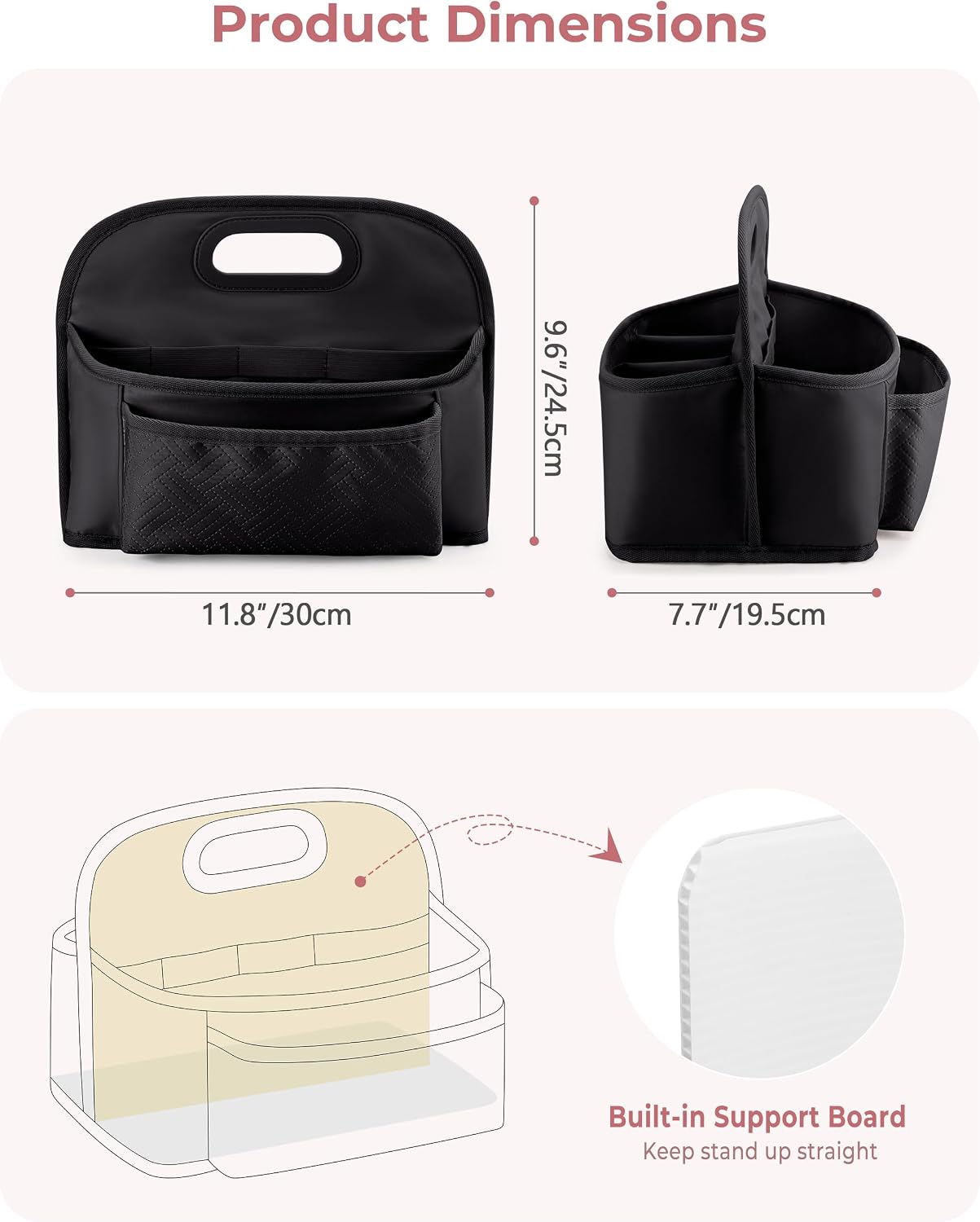 Fasrom Hair Tool Organizer, Bathroom Vanity Countertop Storage, Compatible with Dyson Airwrap, Shark and Most Styling Tools, Organizer Holder for Hair Dryer, Curling Iron, Brushes & Accessories, Black