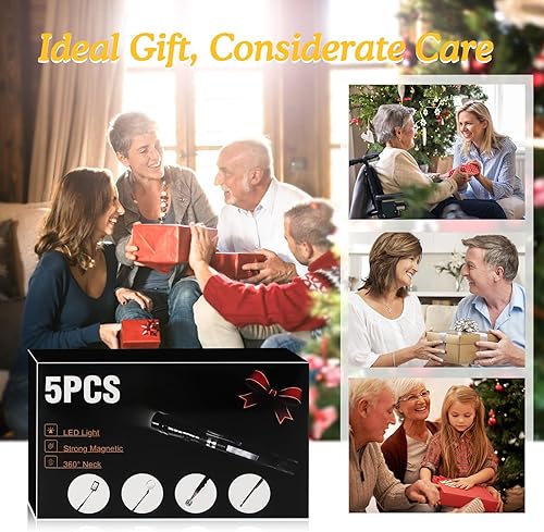 Miniatura 8 de Housolution Linterna magnética flexible de 360, herramienta de recogida magnética telescópica de 32 pulgadas, regalo para hombres, barra magnética