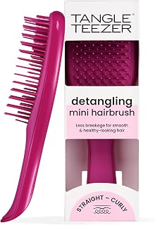 Tangle Teezer Mini Ultimate Detangler - For Wet & Dry Hair - Detangling | Travel size brush with two-level patented teeth; detangling on the go for straight to wavy hair