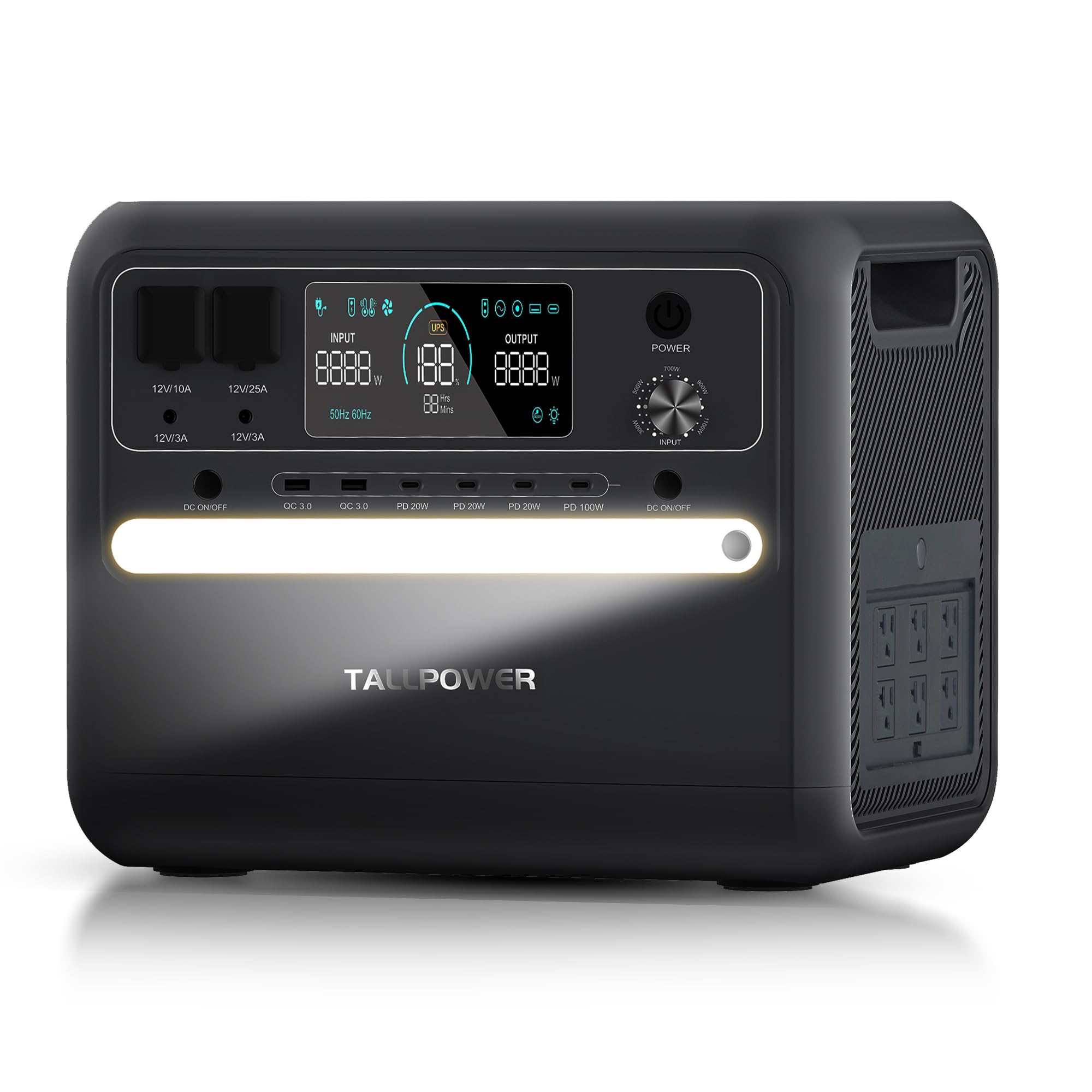 V2400 2400W Portable Power Station,2160Wh LiFePO4 UPS Battery,Surge 4800W Solar Generator with 6xAC 1100W Charging,Multiple DC/AC Outputs, QC 3.0, PD