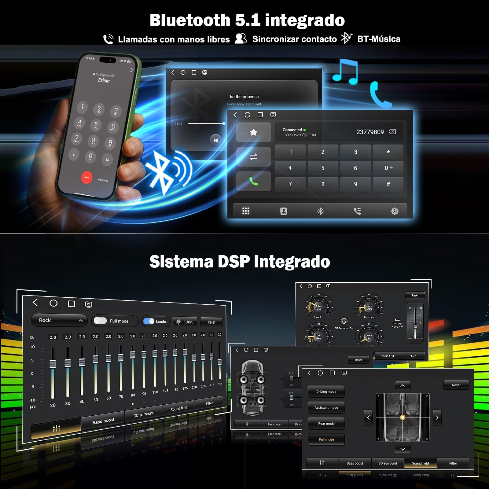 Android 14 Qualcomm 4GB 64GB Radio Coche con Pantalla Táctil Bluetooth para Porsche Cayenne 955 957 (2002-2010) Bluetooth 5.1 Wireless CarPlay & Android Auto FM DSP WiFi Canbus Dab+ DVR