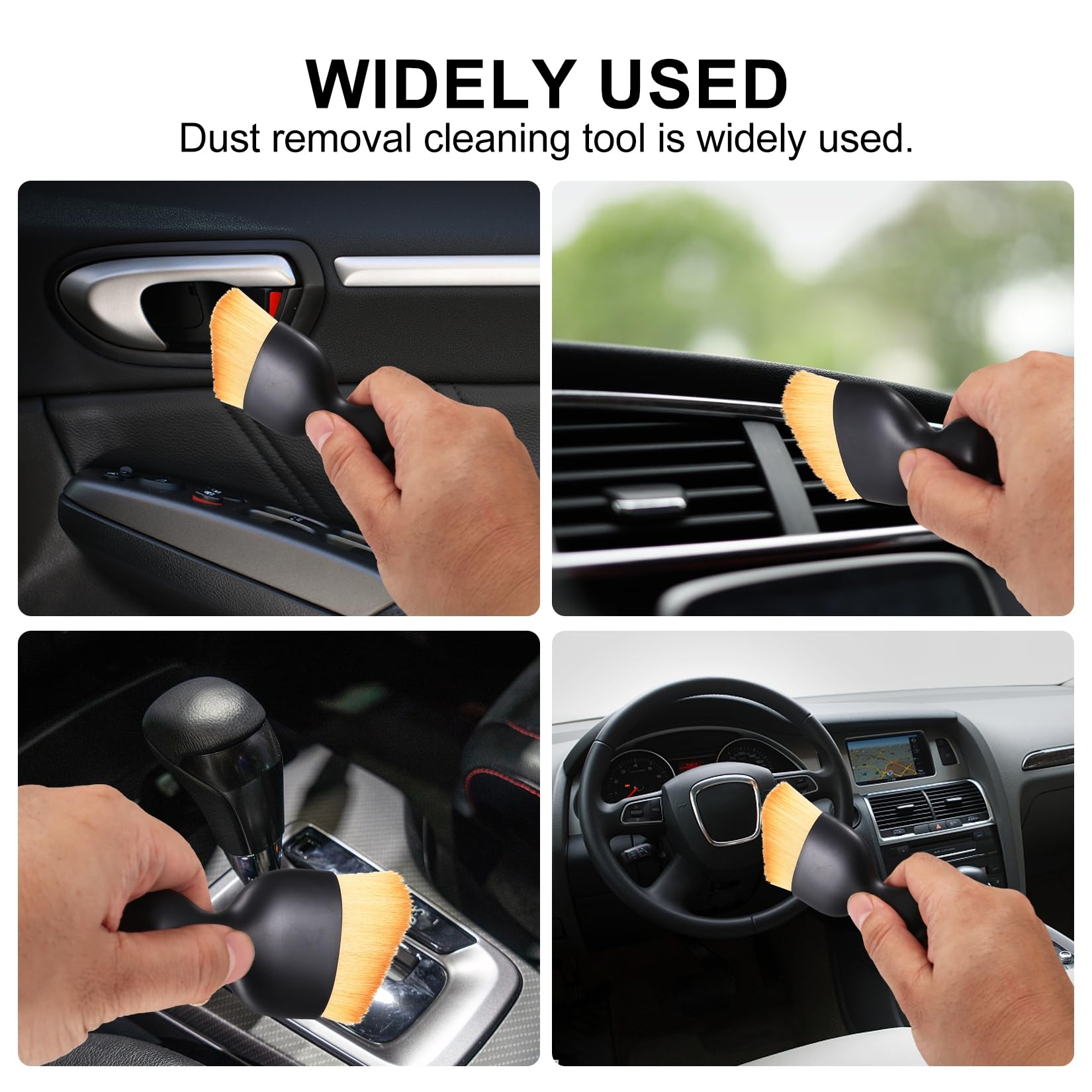 Roosea Auto Detailing Borstelset – 6 Stuks, Zachte & Stijve Borstels, Voor Interieur, Ventilatie, Dashboard & Schermen