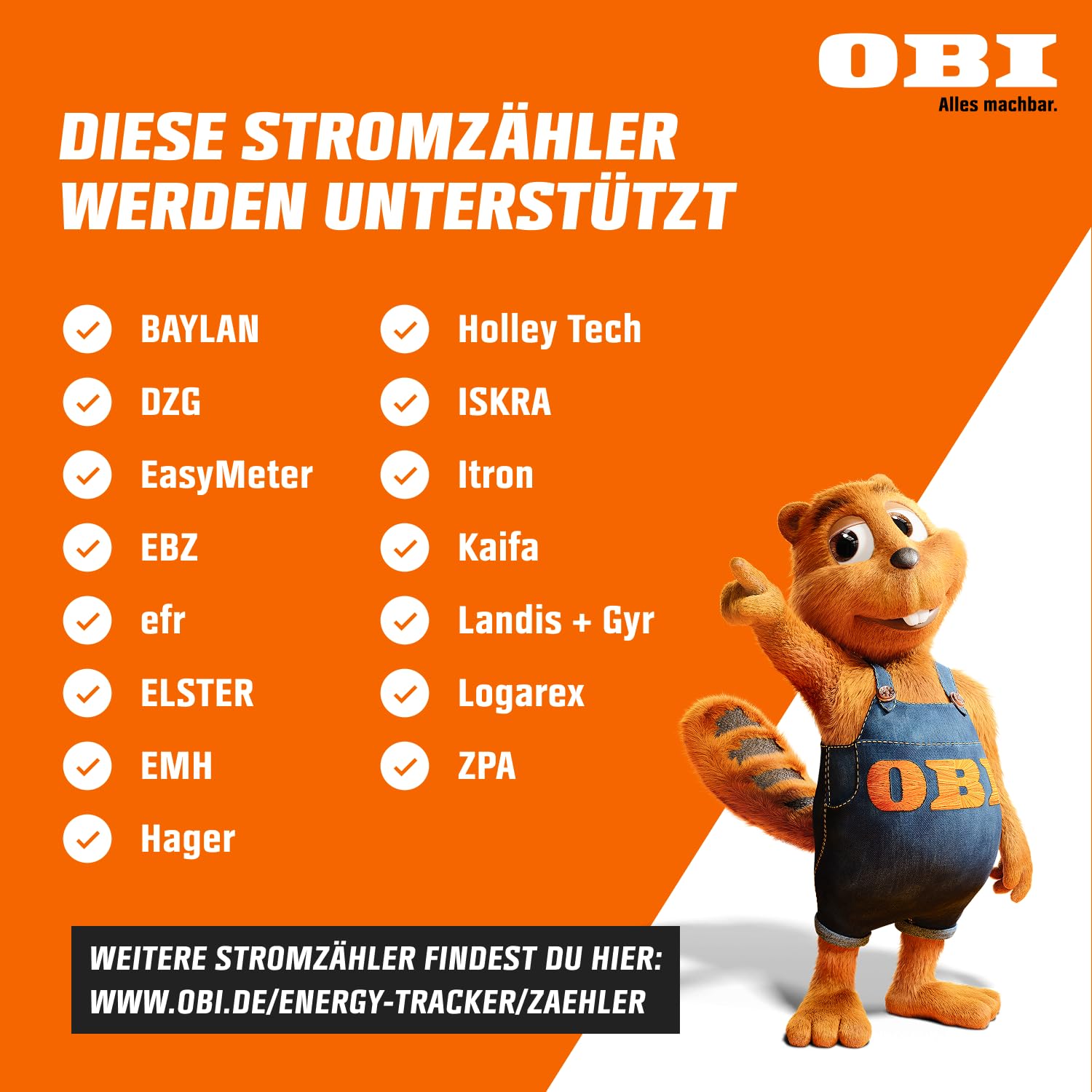OBI ENERGY TRACKER - Smarter Stromzähler Ausleser | Strommessgerät & Stromverbrauchsmesser mit App | Energiemessgerät