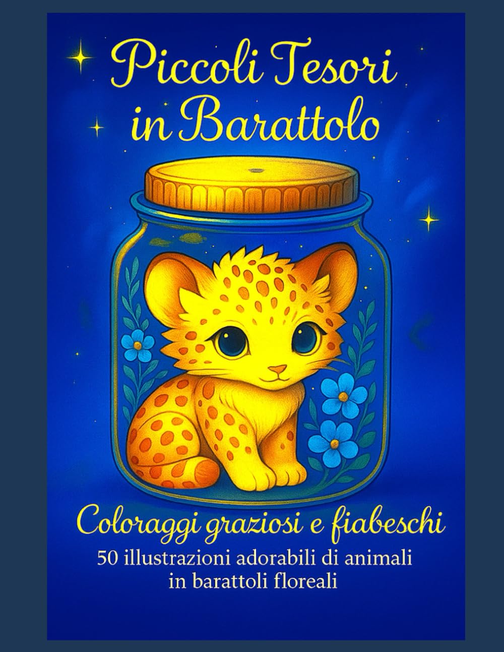 Piccoli Tesori in Barattolo: Coloraggi graziosi e fiabeschi - 50 illustrazioni adorabili di animali incantati in barattoli floreali - grande formato -